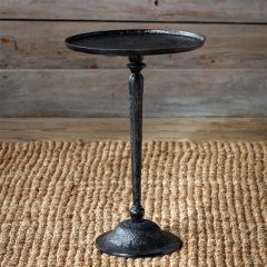 Rustic Industrial Black Metal Round Side Table