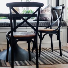 Rustic Industrial Cross Back Dining Chair
