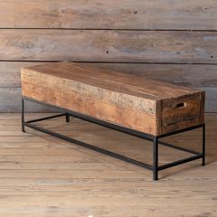 Rustic Industrial Farmhouse Storage Bench