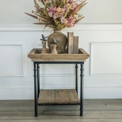 Rustic Industrial Farmhouse Tiered Side Table