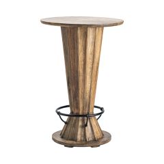 Rustic Industrial Round Pedestal Pub Table