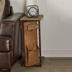 Rustic Industrial Slider Side Table