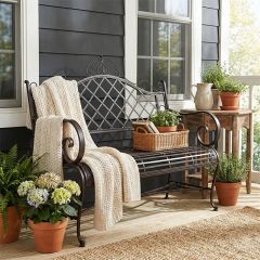 Rustic Iron Outdoor Garden Bench