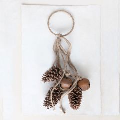 Rustic Jingle Bells And Pinecone Door Hanger