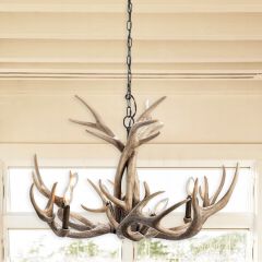 Rustic Lodge 6 Light Antler Chandelier