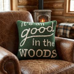 Rustic Lodge Good in the Woods Hook Pillow
