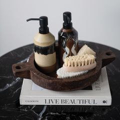 Rustic Mango Wood Bowl With Handles