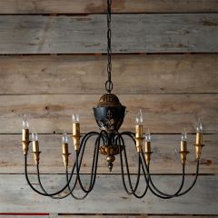 Rustic Manor Black Scroll Arm Chandelier