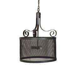 Rustic Mesh Drum Pendant Light