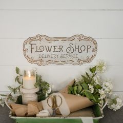 Rustic Metal Flower Shop Sign