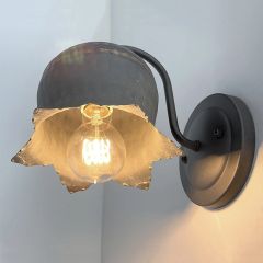 Rustic Metal Flower Wall Sconce