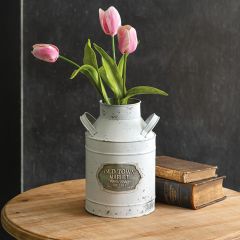 Rustic Metal Milk Can Vase