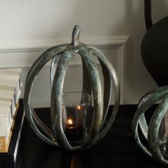 Rustic Metal Pumpkin Lantern