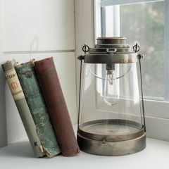 Rustic Metal Solar Lantern With Handle