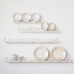 Rustic Metal Wall Shelves Set of 4