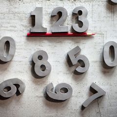 Rustic Metal Zinc Number Symbol