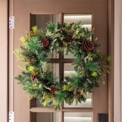 Rustic Mixed Faux Evergreen Wreath