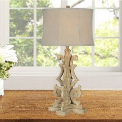 Rustic Ornate Farmhouse Table Lamp