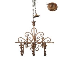 Rustic Ornate Metal Chandelier