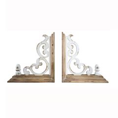 Rustic Ornate Scroll Shelf Brackets Set of 2