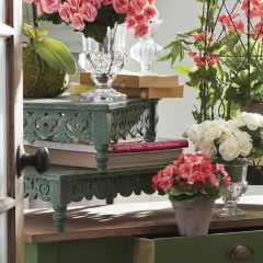 Rustic Ornate Wooden Display Risers Set of 2