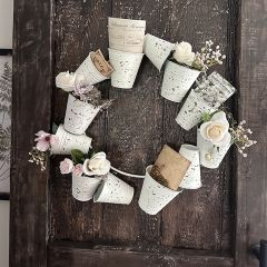 Rustic Pale Bucket Wreath