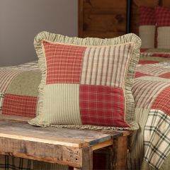 Rustic Patchwork Ruffled Throw Pillow