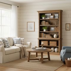 Rustic Pine Wood Bookcase | SHIPS FREE