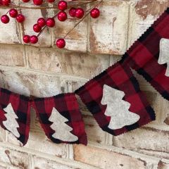 Rustic Plaid Christmas Tree Banner Garland