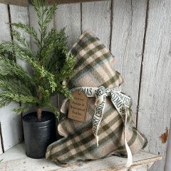 Rustic Plaid Christmas Tree Pillow