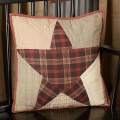 Rustic Plaid Star Throw Pillow