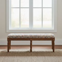 Rustic Print Upholstered Bench Seat