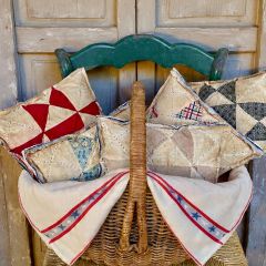 Rustic Quilted Patriotic Star Accent Pillow