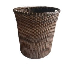 Rustic Rattan Wastepaper Basket 11 Inch