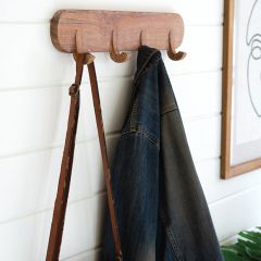 Rustic Reclaimed Wood 4 Hook Coat Rack