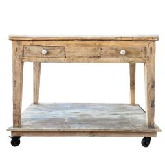 Rustic Rolling Kitchen Island