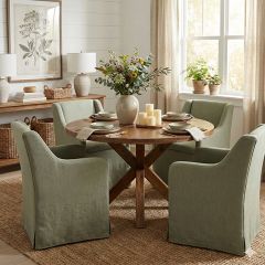 Rustic Round Cross Base Dining Table | SHIPS FREE