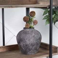 Rustic Round Terracotta Vase Pot 8 Inch