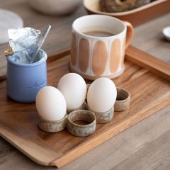 Rustic Stoneware Egg Holder Set of 2