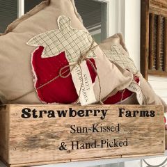 Rustic Strawberry Farms Wood Crate