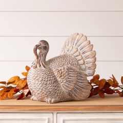 Rustic Textured Cement Turkey Figurine