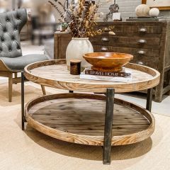 Rustic Two Tier Round Coffee Table
