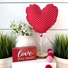 Rustic Valentine Heart Tree Set of 3 Red With White Hearts