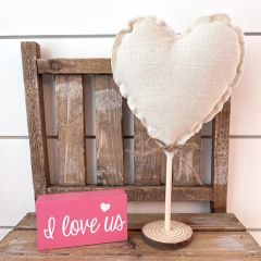 Rustic Valentine Heart Tree Set of 3 Natural Cotton With Twine Bow