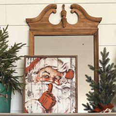 Rustic Vintage Inspired Santa Framed Wall Decor