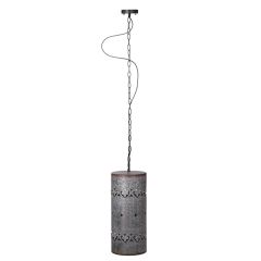 Rustic Weathered Iron Cylinder Pendant