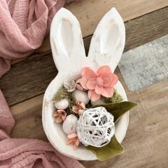 Rustic White Bunny Dough Bowl