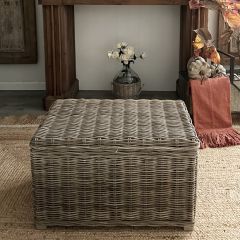Rustic Wicker Storage Trunk