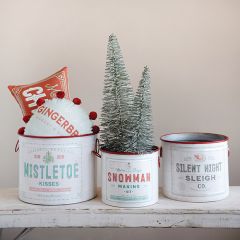 Rustic Winter Word Buckets Set of 3