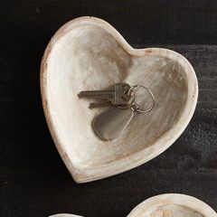 Rustic Wood Heart Bowl 6 Inch